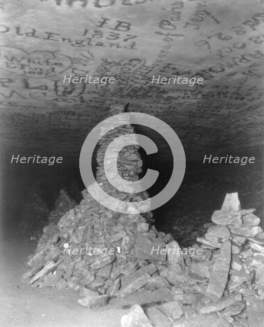 "Kinhicky's Cairn" (stalagmite), Mammoth Cave, Edmondson County, Kentucky, c1891. Creator: Frances Benjamin Johnston.