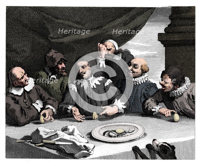 'Columbus breaking the egg', 1753, (1833).  Artist: William Hogarth.