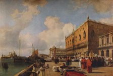 'Venice: Ducal Palace with a Religious Procession', c1828. Artist: Richard Parkes Bonington.