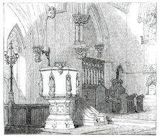Chancel of the New Church of St. Edward, at Romford, 1850. Creator: Unknown.