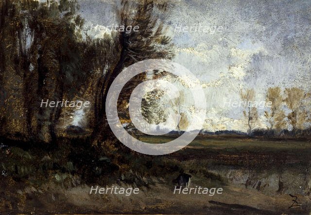 La mare, between 1850 and 1860. Creator: Felix Francois Georges Philibert Ziem.