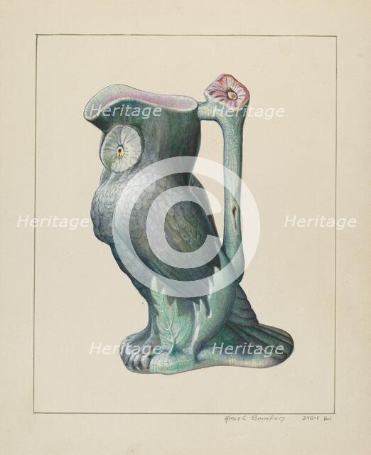 Owl Pitcher, c. 1938. Creator: Amos C. Brinton.