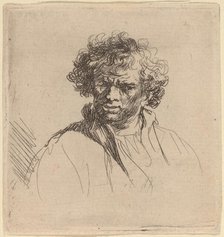Curly-Headed Man with a Wry Mouth, c. 1635. Creator: Rembrandt Harmensz van Rijn.