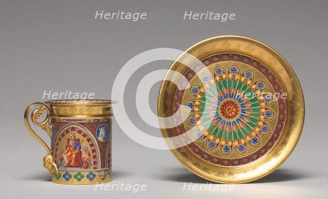 Cup and Saucer, 1827. Creator: Sèvres Porcelain Manufactory (French, est. 1740); Pierre Huard (French).