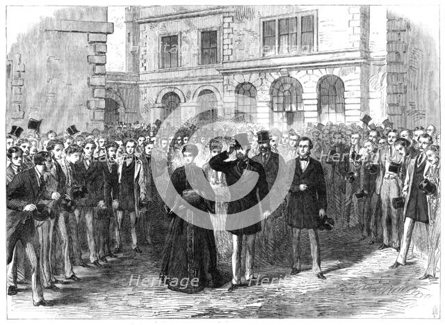 The Prince and Princess of Wales at St. Bartholomew's Hospital, 1868. Creator: Unknown.