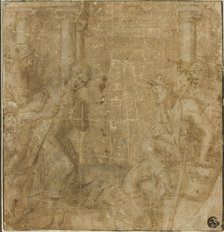 Study for Saint Francis of Assisi Giving His Cloak to an Impoverished Knight, 1591/95. Creator: Giovanni Battista della Rovere.
