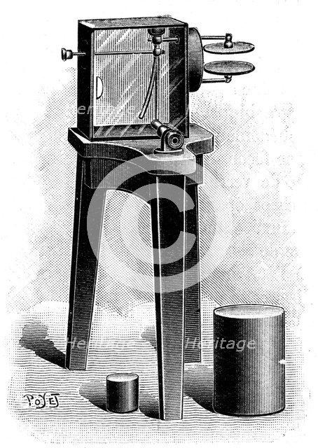 Electroscope fitted with microscope, 1904.  Artist: Anon