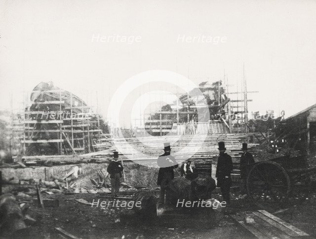 Shipyard of James Ash & Co, Cubitt Town, London, c1863. Artist: Unknown