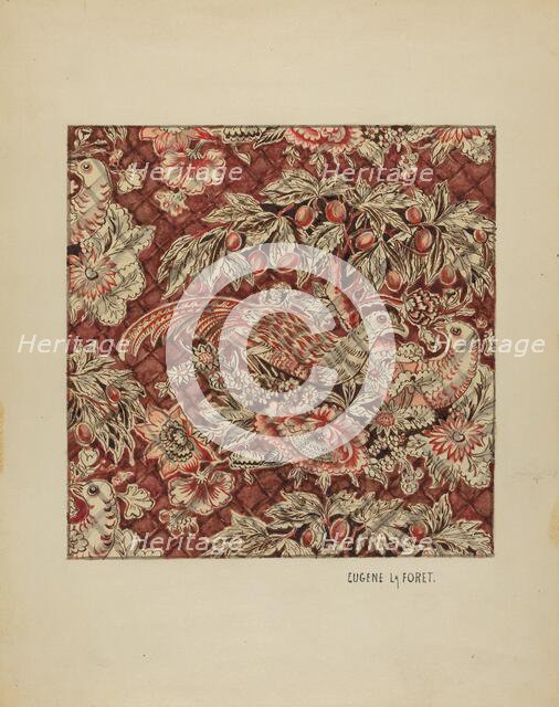 Quilted Chintz Coverlet, c. 1936. Creator: Eugene La Foret.