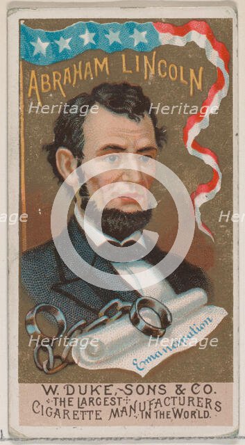Abraham Lincoln, from the series Great Americans (N76) for Duke brand cigarettes, 1888., 1888. Creator: Unknown.