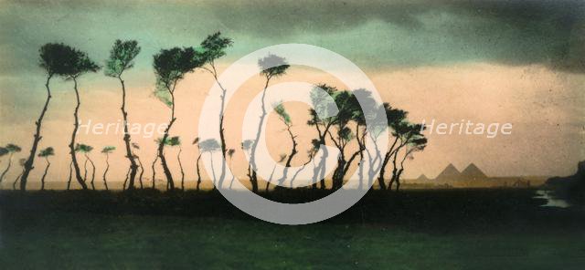 'Cairo: The Pyramids', c1918-c1939. Creator: Unknown.