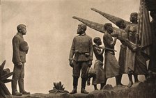 David Livingstone memorial in Blantyre; Livingstone bidding farewell to Stanley, c1910s.. Creator: Unknown.