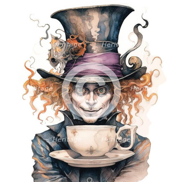 AI IMAGE - The Mad Hatter, from "Alice in Wonderland", 2023.  Creator: Heritage Images.
