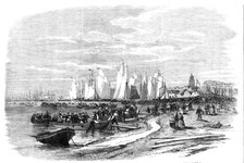 The Grand Naval Review - Yachts taking out Passengers to View the Fleet, sketched from Southsea Comm Creator: Unknown.