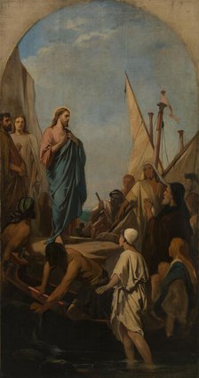 Esquisse pour Saint-Louis-en-l'Ile : Le Christ prêchant, c.1863. Creator: Camille Chazal.