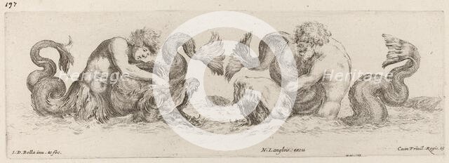 Dolphins and Tritons, probably 1648. Creator: Stefano della Bella.