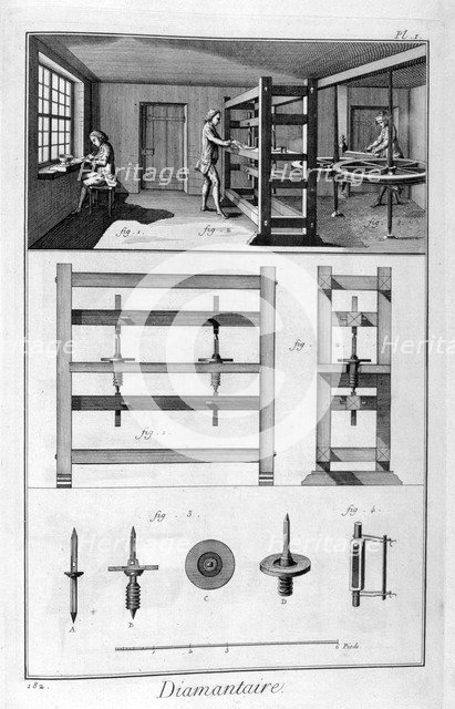 Diamond cutter, 1751-1777. Artist: Unknown