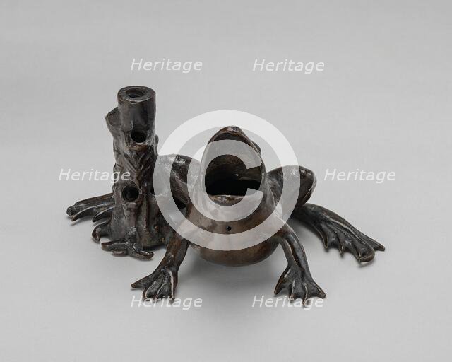 Inkwell in the Form of a Frog beside a Tree Stump, 16th century. Creator: Unknown.