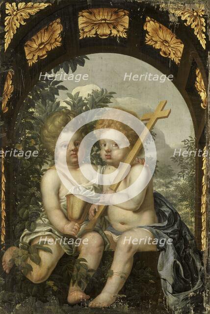 Christian Allegory with two Children with Cross and Chalice, 1650-1699. Creator: Anon.