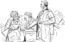 The Irish Land League Trials: Mr. Sergeant Heron; Solicitor-General; Attorney-General, 1881. Creator: Wallis Mackay.