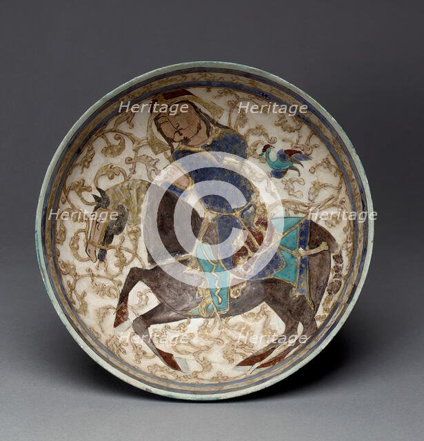 Bowl with Prince on Horseback, Iran, 12th-13th century. Creator: Unknown.
