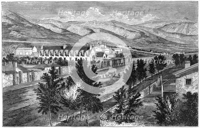 The Mormon temple and Prophet's Block, Salt Lake City, Utah. Artist: Unknown