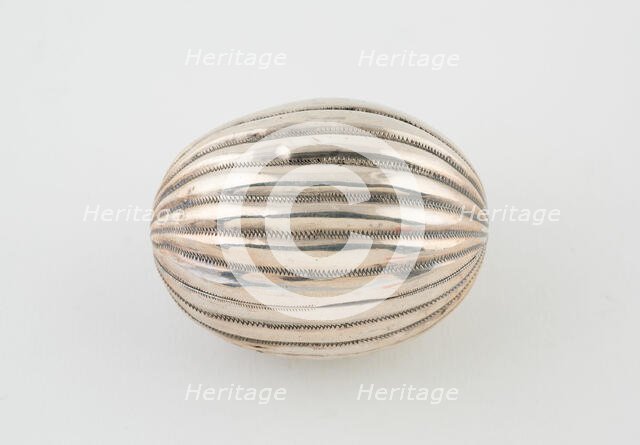 Melon-Shaped Nutmeg Grater, Europe, c. 1840/50. Creator: Unknown.