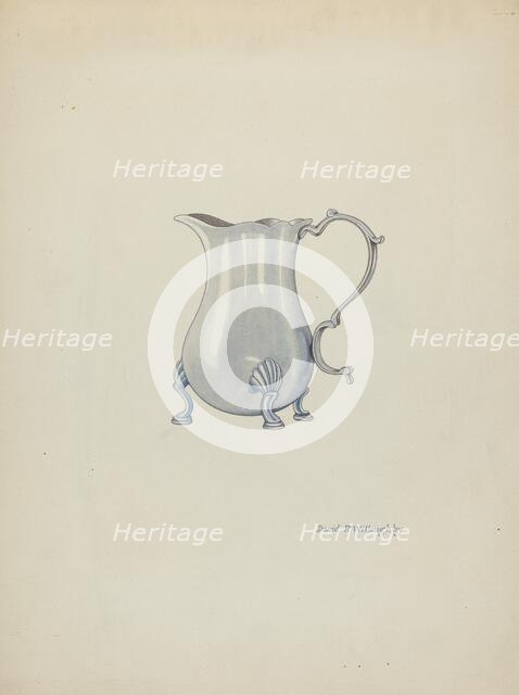 Silver Jug for Cream, c. 1940. Creator: David P. Willoughby.