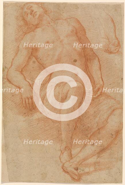 A Male Nude, Half Reclining, 1622/1624. Creator: Matteo Rosselli.