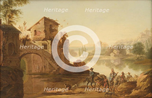 Landscape in the Italian manner, 1745-1786. Creator: Johan Edvard Mandelberg.