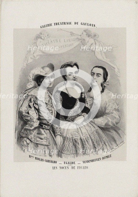 Caroline Miolan-Carvalho, Delphine Ugalde and Caroline Duprez in Le Nozze di Figaro by Wolfgang Am