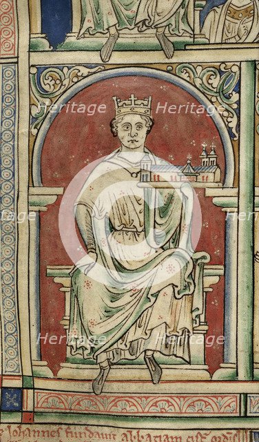 King John of England (From the Historia Anglorum, Chronica majora). Artist: Paris, Matthew (c. 1200-1259)