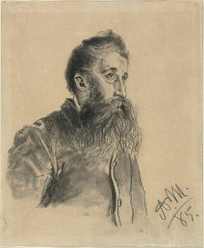 Portrait of a Bearded Man, 1885. Creator: Adolph Menzel.