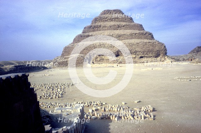 Step Pyramid of King Djoser (Zozer), Saqqara, Egypt, 3rd Dynasty, c2600 BC. Artist: Imhotep
