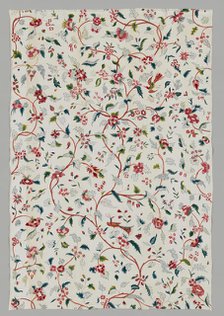 Crewel Work Curtain, England, early 18th century. Creator: Unknown.