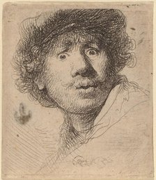 Self-Portrait in a Cap, Open-Mouthed, 1630. Creator: Rembrandt Harmensz van Rijn.