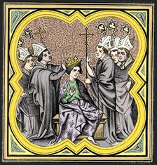 The coronation of Charlemagne (712-814), 14th century (1849). Artist: Unknown.