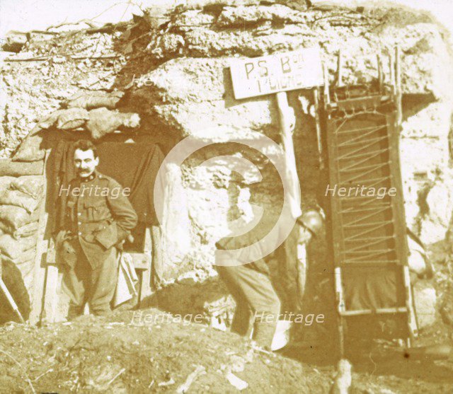 Soldiers in front line trenches, c1914-c1918. Artist: Unknown.