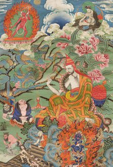Thangka of Abhayakaragupta, 19th century. Creator: Tibetan culture.