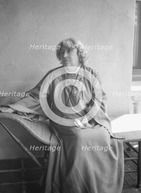 Stevenson, Robert Louis, Mrs., portrait photograph, 1921 or 1922. Creator: Arnold Genthe.