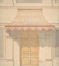 Design for an awning over a door, in Moorish style, 1830-97. Creators: Jules-Edmond-Charles Lachaise, Eugène-Pierre Gourdet.