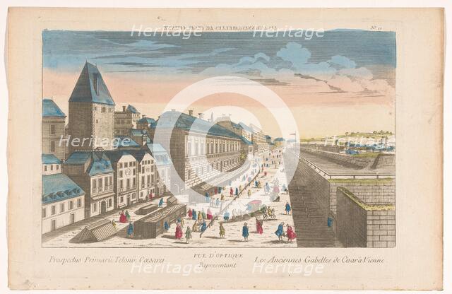 View of a street with wooden stalls in Vienna, 1700-1799. Creator: Anon.