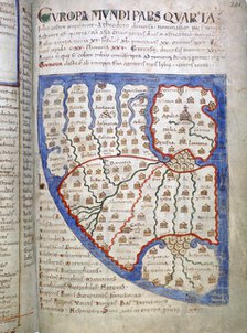 Map of Europe, a page from Liber Floridus, 12th century. Artist: Unknown