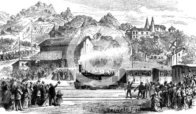The Lisbon steam-carriage tramway, 1873. Creator: Unknown.
