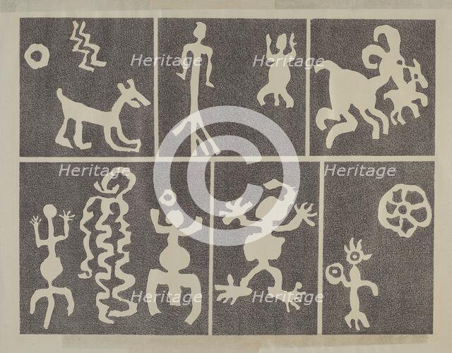 Petroglyph Design, 1935/1942. Creator: Lala Eve Rivol.