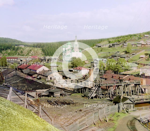 Factory in Kyn belonging to Count S.A. Stroganov (work was stopped), 1912. Creator: Sergey Mikhaylovich Prokudin-Gorsky.