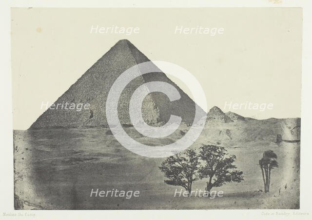 Pyramide de Chéops, Egypte Moyenne, 1849/51, printed 1852. Creator: Aimé Rochas.