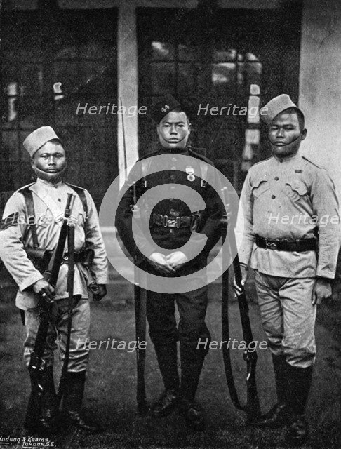 Types of uniform of the 44th Gurkhas, 1896. Artist: Bourne & Shepherd