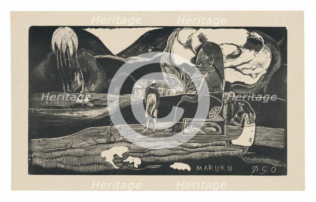 Maruru (Offerings of Gratitude), from the Noa Noa Suite, 1893/94, printed 1941/42. Creator: Paul Gauguin.