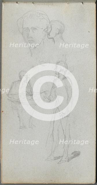 Sketchbook, page 12: Multiple Figures. Creator: Ernest Meissonier (French, 1815-1891).